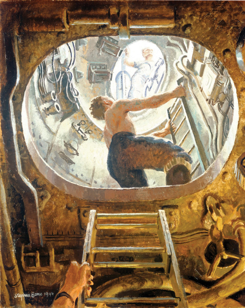 On Board an S-Class Submarine Up the Conning Tower, Stephen Bone, 1944 ...