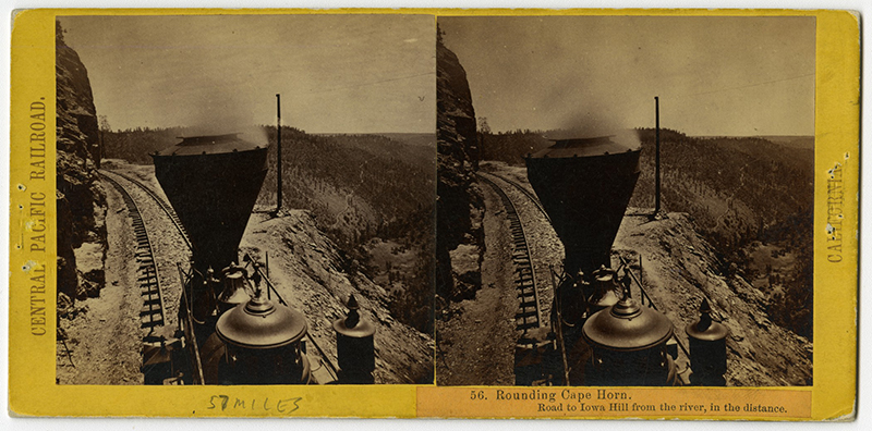 Alfred Hart, Rounding Cape Horn, ca. 1866. Stereograph, albumen silver print, 3 7/16 x 6 7/8 in. Collection of the Union Pacific Museum.