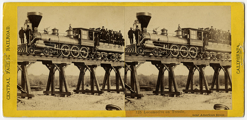 PROMONTORY POINT RAILROAD TRAIN BRIDGE 1868 8x10 SILVER HALIDE PHOTO PRINT