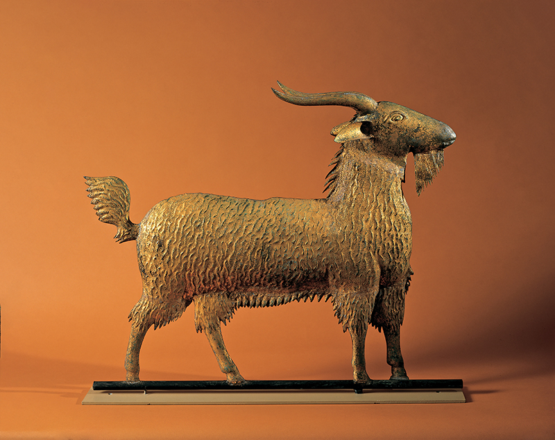 Furniture Barn USA Large Handcrafted 3D 3 Dimensional Goat Weathervane Copper Patina Finish